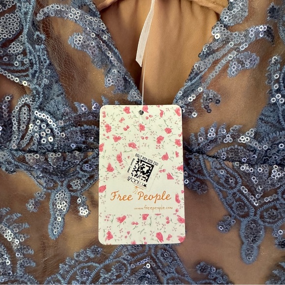 Free People Blue & Nude Sequin Mini Dress - Picture 11 of 16